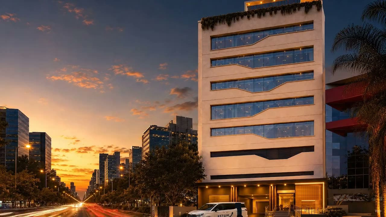 Prédio do escritório da Ketsim na avenida Aviadores del Chaco, com o SUV estacionado em frente